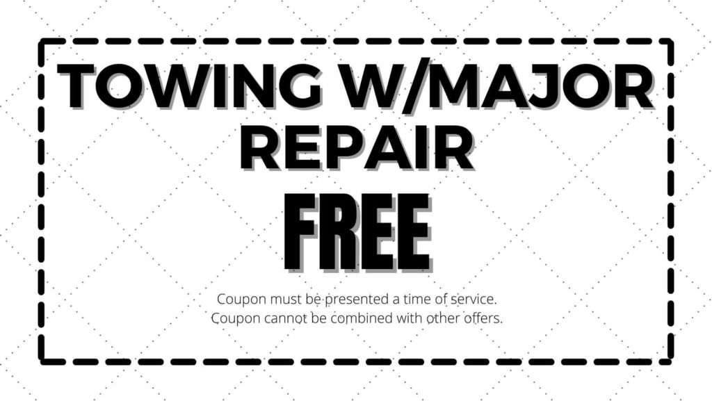 engine repair free towing coupon